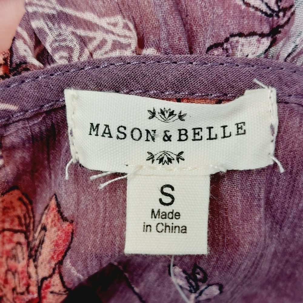 NEW Mason & Belle Plum Pudding Floral Summer Chiffon Boho Romantic Dress P6709 - Picture 7 of 9